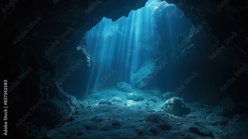 Underwater caves are exposed to sunlight Underwater caves are exposed to sunlight