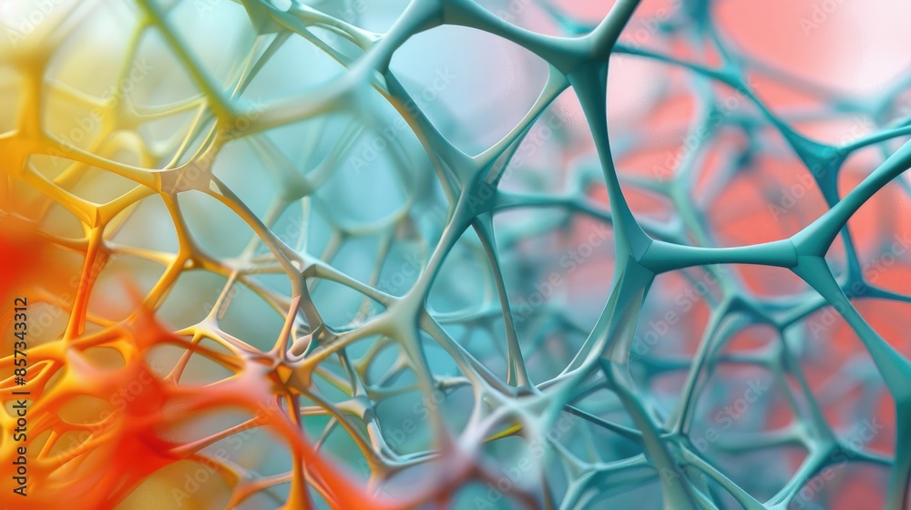 A colorful, abstract image of a web of blue and orange lines A colorful, abstract image of a web of blue and orange lines