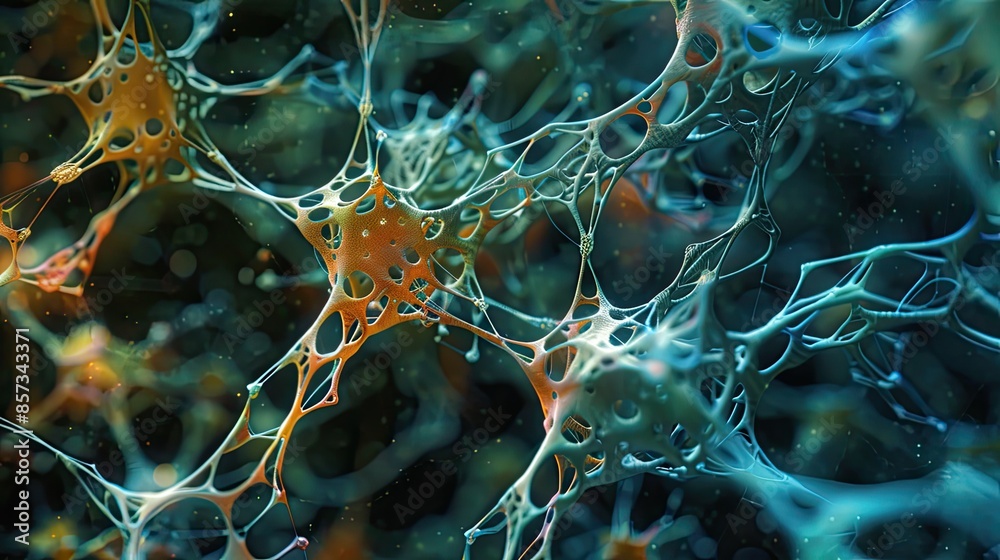 A close up of a brain with many neurons A close up of a brain with many neurons