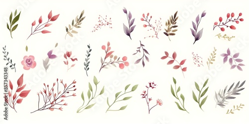 Floral logo elements borders dividers frames corners branches handdrawn wedding herbs. Concept Wedding Design Elements, Floral Logo, Hand-drawn Borders, Dividers & Frames, Botanical Flourishes