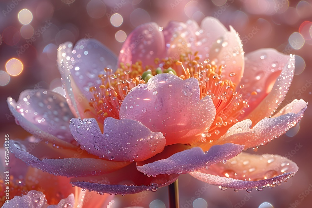 Close-Up of Dew-Kissed Pink Lotus Flower with Soft Bokeh Background - Nature Photography for Wall Art, Design, and Prints Close-Up of Dew-Kissed Pink Lotus Flower with Soft Bokeh Background - Nature Photography for Wall Art, Design, and Prints