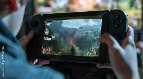 Intense Handheld Gaming Experience with Explosive Action