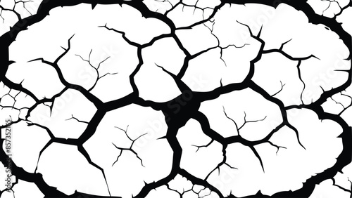 Detailed vector illustration of cracked dry earth texture, symbolizing drought and climate change