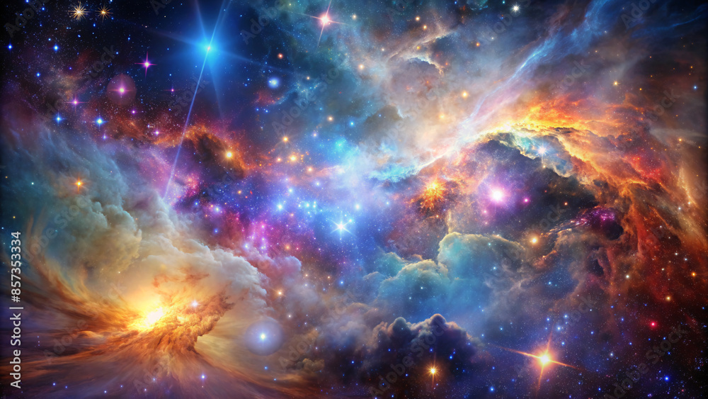 Fototapeta premium visualization of a colorful space galaxy