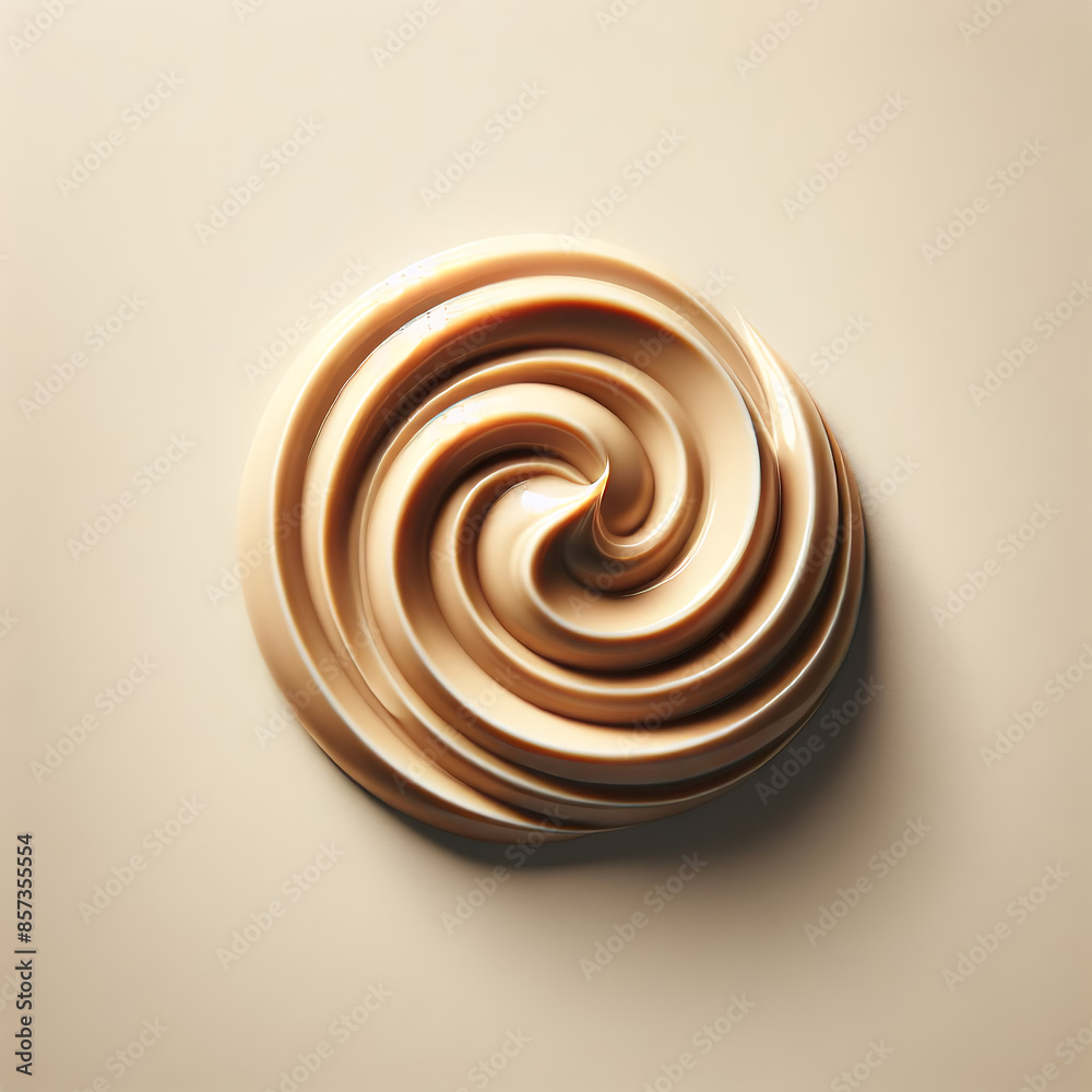 Smooth Swirled Caramel or Chocolate Cream Texture Against a Neutral Background Smooth Swirled Caramel or Chocolate Cream Texture Against a Neutral Background