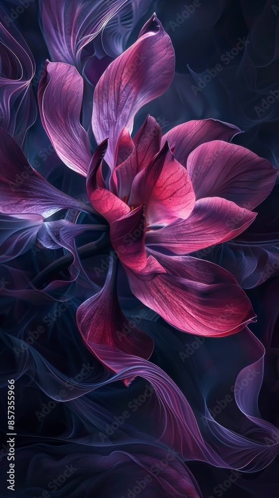 Lebanese cyclamen flower, in swirling swirls, dreamlike installations Lebanese cyclamen flower, in swirling swirls, dreamlike installations