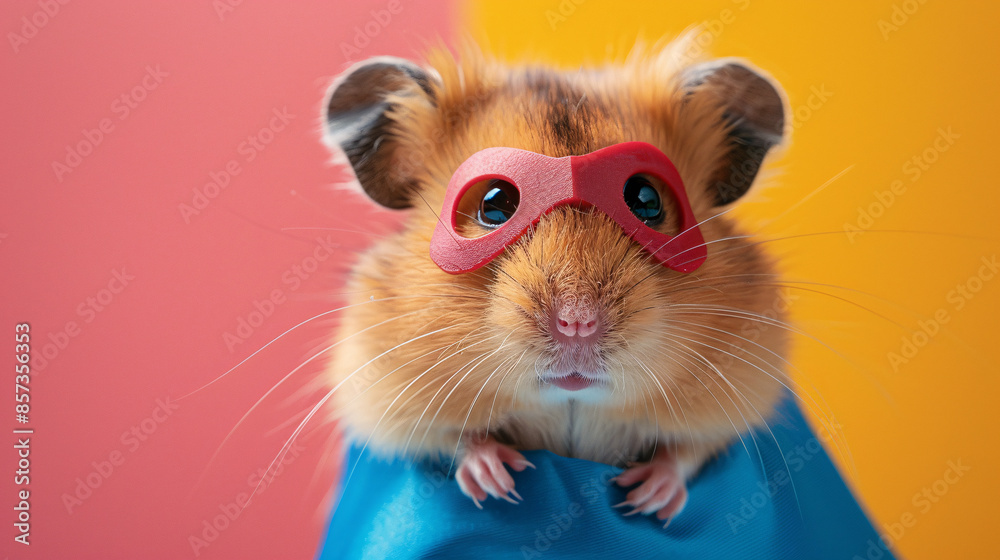 Superhero Hamster Ready to Save the Day - Vibrant and Playful Animal Concept Superhero Hamster Ready to Save the Day - Vibrant and Playful Animal Concept