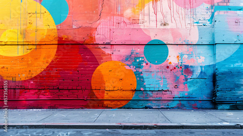 Urban Art: Abstract Graffiti Mural with Copyspace for Text or Visuals