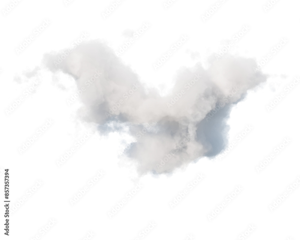 Obraz premium single white cloud with transparent background