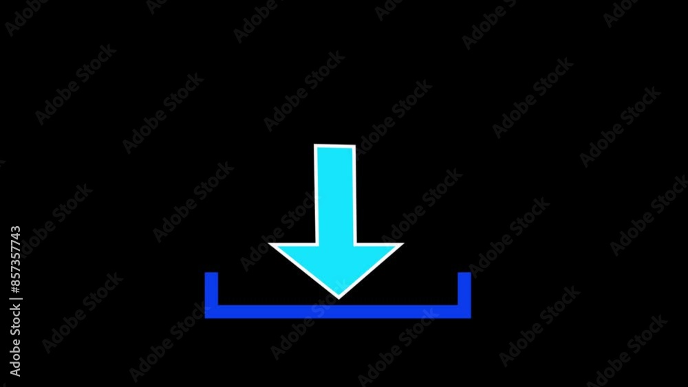 A flat download icon. Arrow showing to the bottom. Vector icon. Upload icon - Vector A flat download icon. Arrow showing to the bottom. Vector icon. Upload icon - Vector