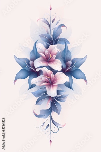 Delicate Blue and White Lilies With Elegant Ribbon