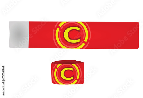 Red  captain armband. vector illustration