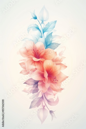 Delicate Pink Flowers With Watercolor Effect