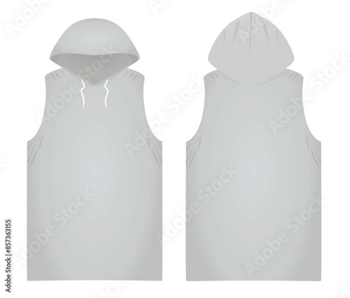 Grey  hoodie top tank. vector illustration
