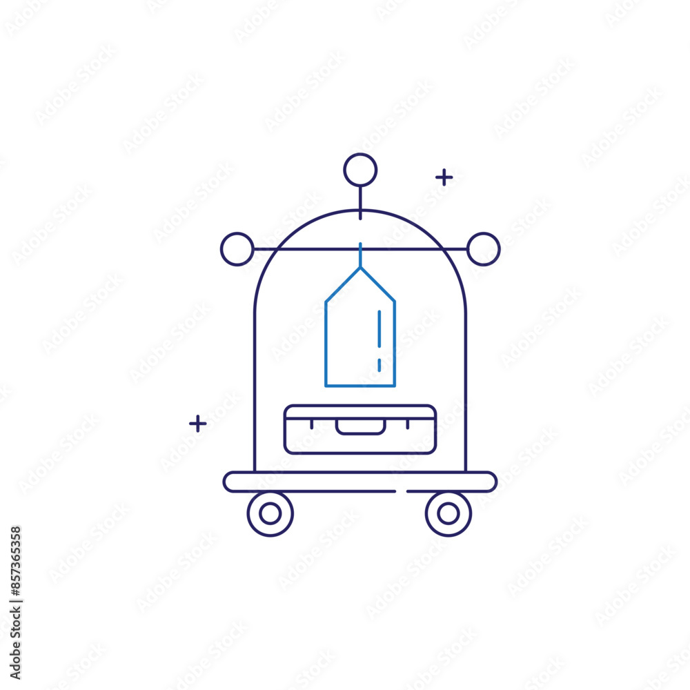 Obraz premium Luggage Cart Vector Icon Design