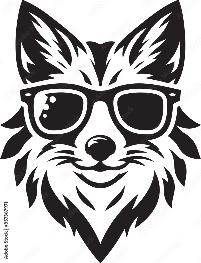 Fototapeta premium cat head black and white cat