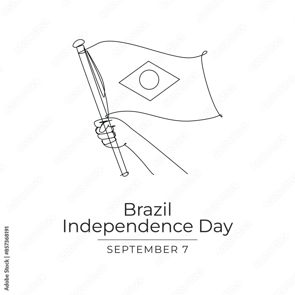 Brazil Independence Day. line art design. vector line ribbon. eps 10. continuous line. for celebration Brazil Independence Day. line art design. vector line ribbon. eps 10. continuous line. for celebration