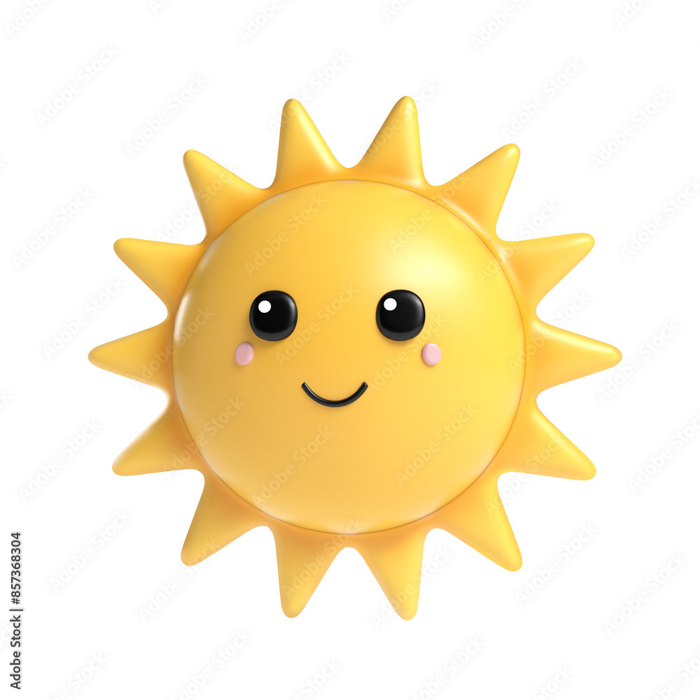Sun 3D Character Cute Cartoon