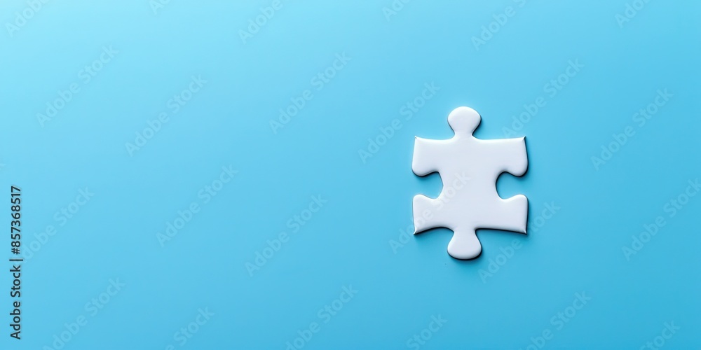 Isolated on blue background, Puzzle idea, success solution, jigsaw games symbol. Isolated on blue background, Puzzle idea, success solution, jigsaw games symbol.