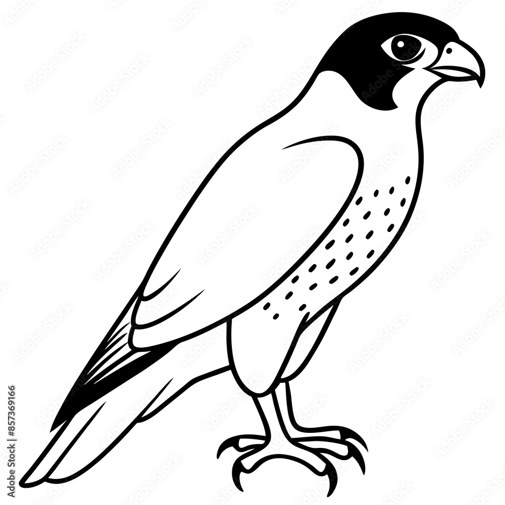 Obraz premium Peregrine Falcon line art vector illustration
