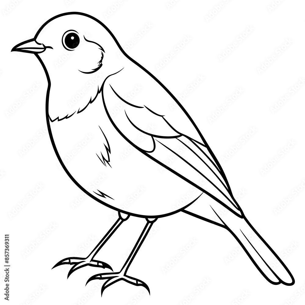 Robin line art vector illustration svg file Robin line art vector illustration svg file