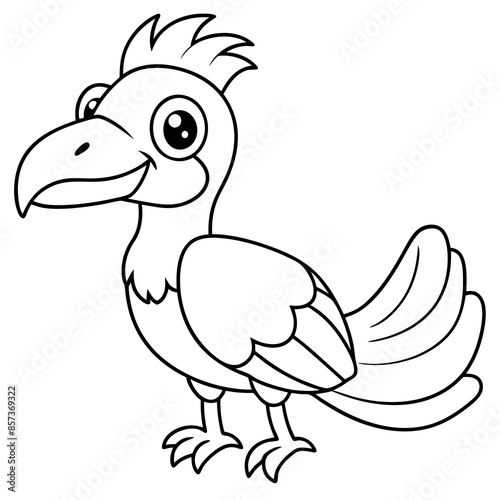 single baby horn bill line art vector svg