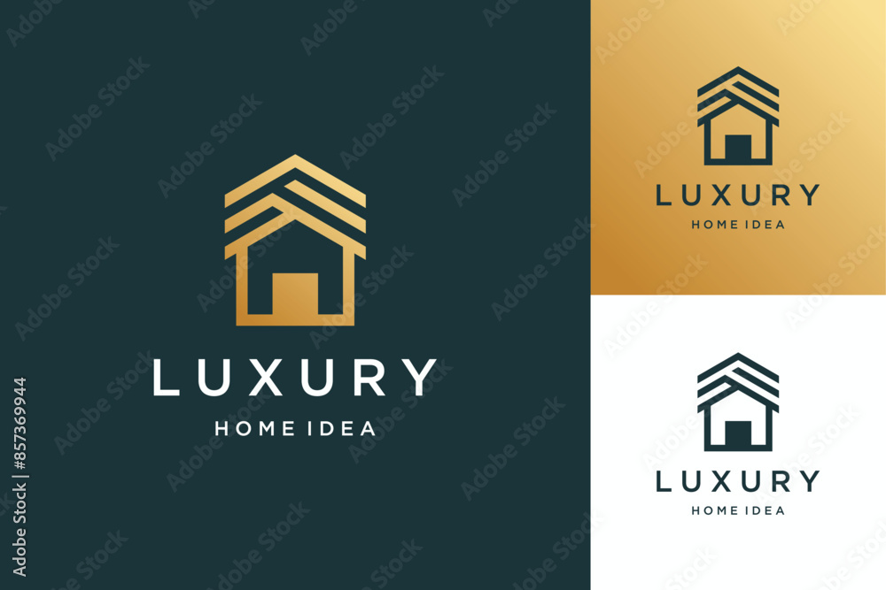 Home design logo with elegant minimalist line art style Home design logo with elegant minimalist line art style