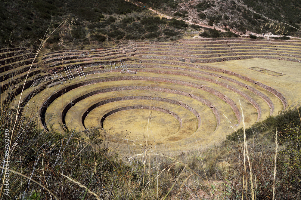 Inca terraces at Moray archaeological site in Peru Inca terraces at Moray archaeological site in Peru