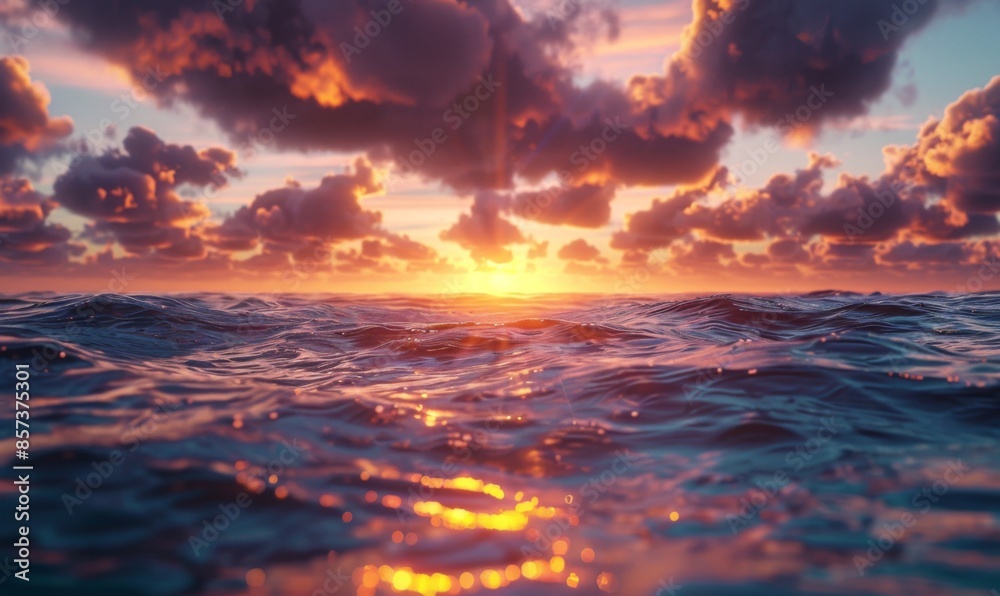 Fototapeta premium Scenic sunset over the ocean