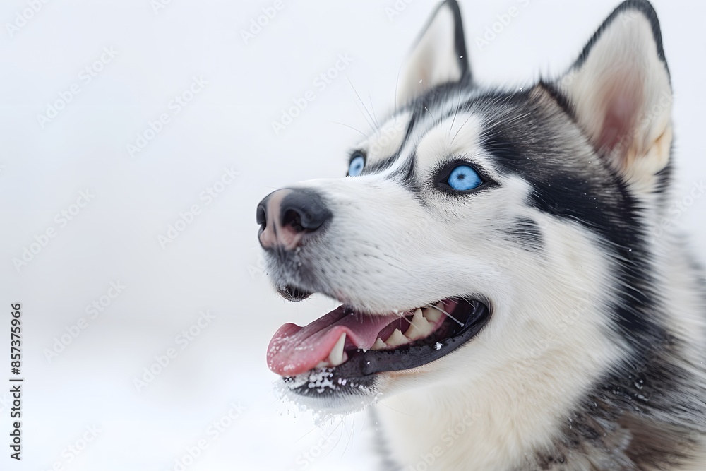 Dog with blue eyes, white snout Dog with blue eyes, white snout