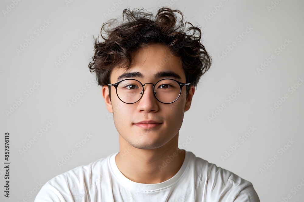 Man in spectacles white shirt posing Man in spectacles white shirt posing