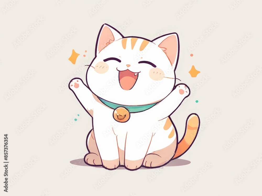 cute kitten illustration kawai design. flat cute cat illustration with pastel background. t-shirt design for cat lovers. artwork copy space cute kitten illustration kawai design. flat cute cat illustration with pastel background. t-shirt design for cat lovers. artwork copy space