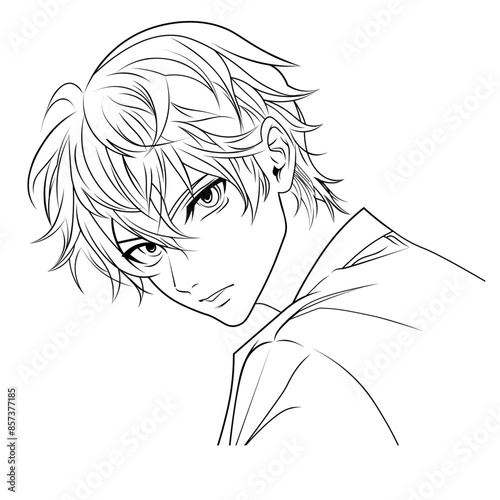 Anime character black and white Vector Image
