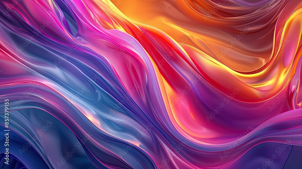 A colorful, flowing piece of fabric with a rainbow of colors A colorful, flowing piece of fabric with a rainbow of colors