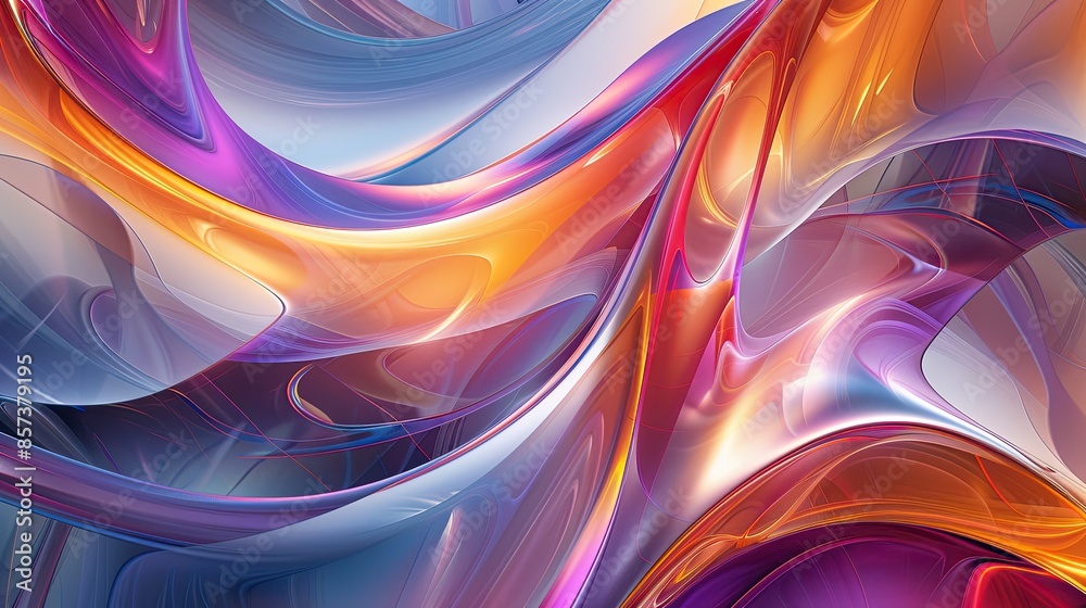 A colorful, abstract painting with a lot of curves and swirls A colorful, abstract painting with a lot of curves and swirls