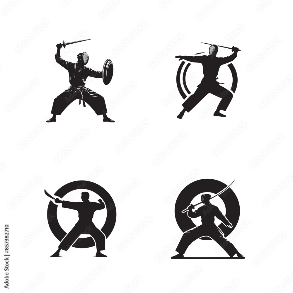 Arnis Player Silhouette Vector Illustration Arnis Player Silhouette Vector Illustration