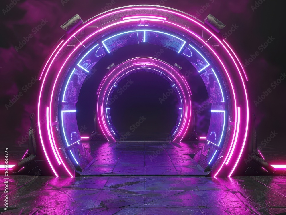 Fototapeta premium Futuristic Neon Portal.