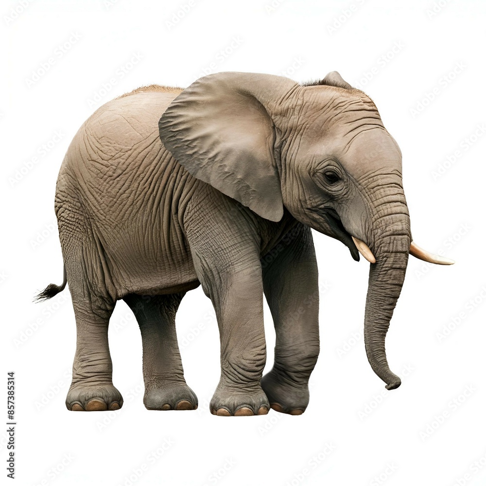 Fototapeta premium Grey Baby Elephant isolated on white background