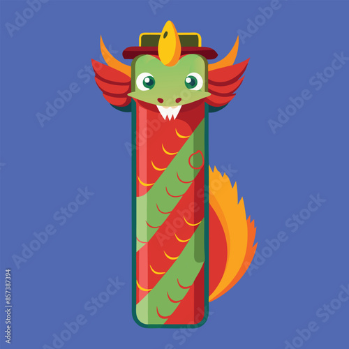 funda large d engender con forma cute dragon vector illustration