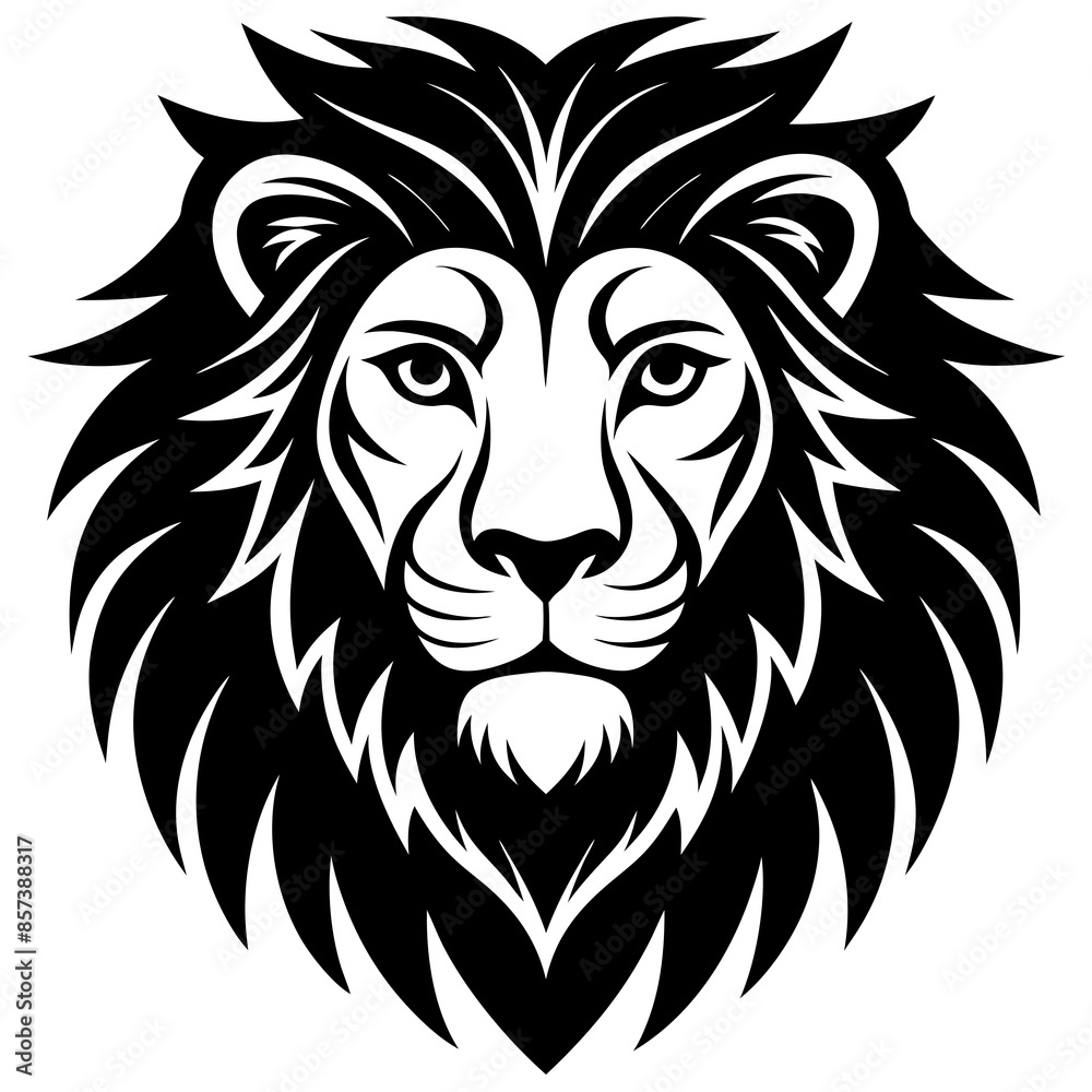 Lion face silhouette vector art Lion face silhouette vector art