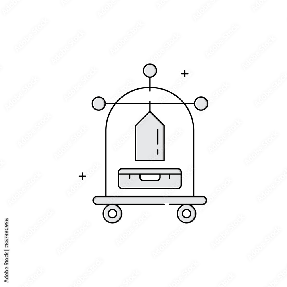 Obraz premium Luggage Cart Vector Icon Design