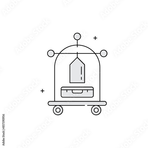 Luggage Cart Vector Icon Design