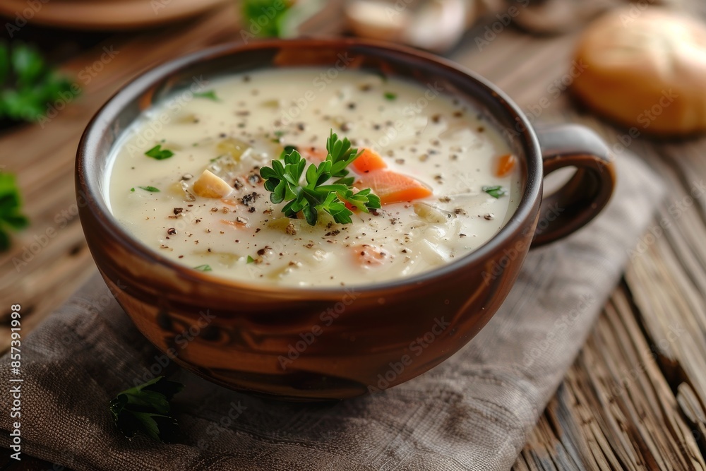 Creamy vegetable soup in a cup Creamy vegetable soup in a cup