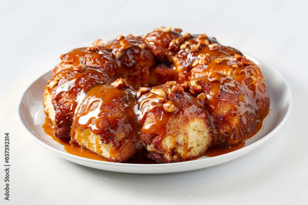 Caramel Monkey Bread Stack with Caramel Drizzle Caramel Monkey Bread Stack with Caramel Drizzle