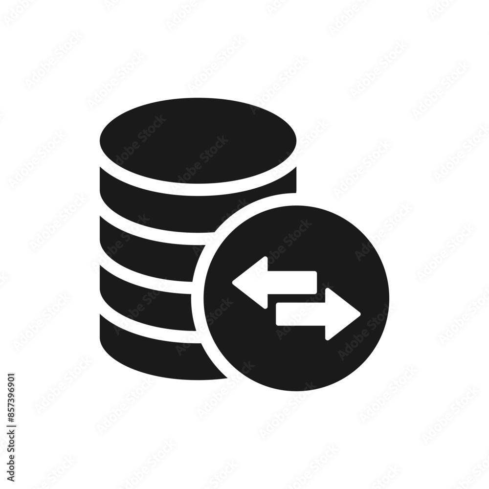 Money coins exchange icon flat style isolated on white background. Vector illustration Money coins exchange icon flat style isolated on white background. Vector illustration