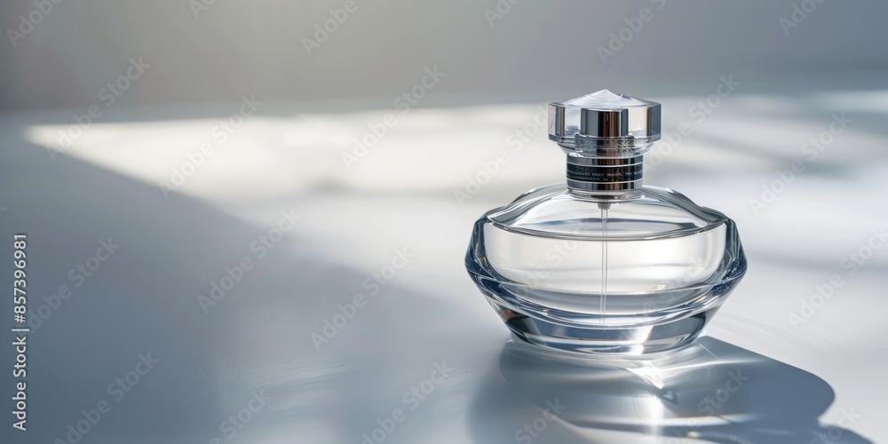 Elegant perfume bottle in warm light Elegant perfume bottle in warm light