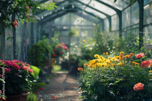 Flowers in a greenhouse © VolumeThings
