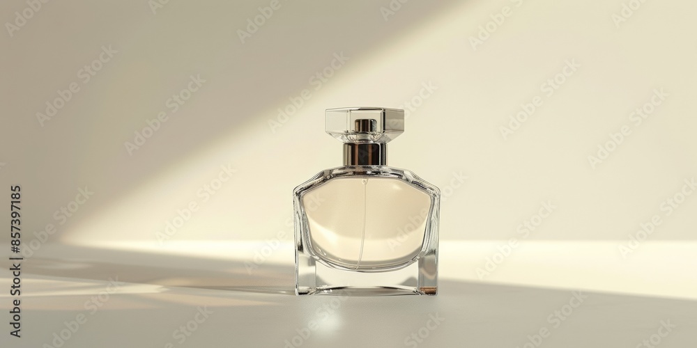 Elegant perfume bottle in warm light
