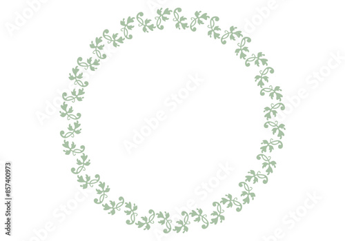 Marco circular verde floral de boda