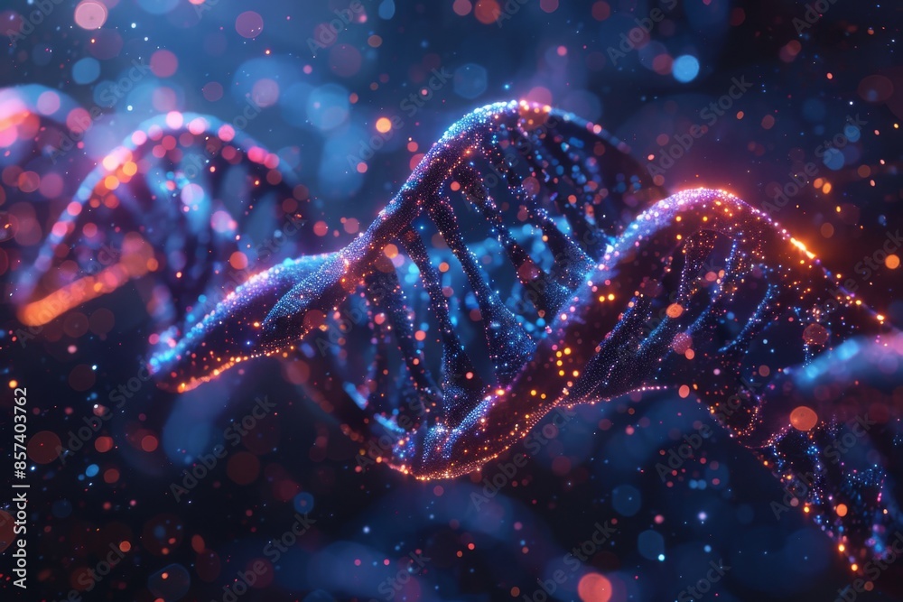 DNA Helix in a Glowing Abstract Background DNA Helix in a Glowing Abstract Background